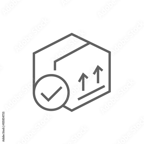 Carton package box line icon.
