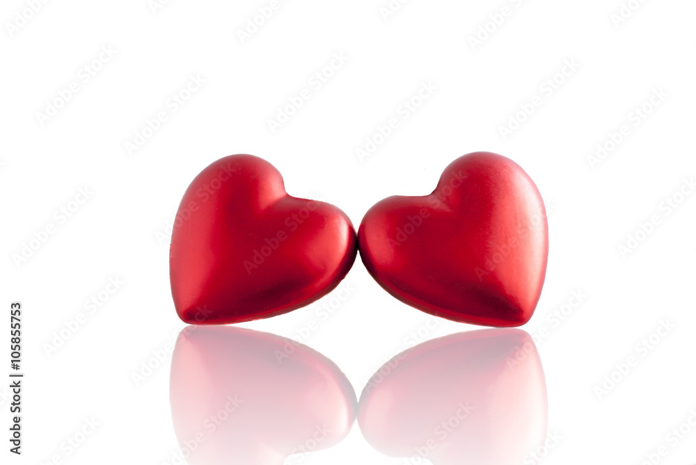 red heart with mirror reflection red heart with mirror reflection