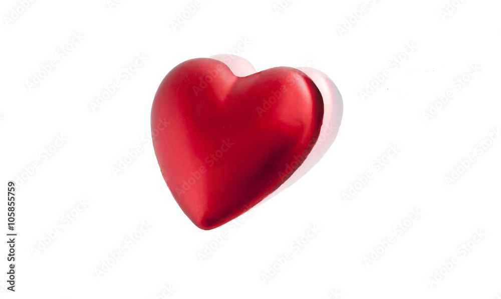 red heart with mirror reflection