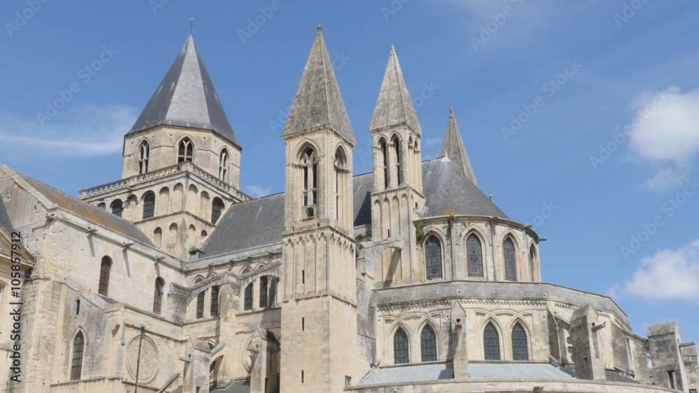 Abbaye aux Hommes famous William the Conquerer church by the day 4k 3840X2160 slow tilt UltraHD footage - The Mens Abbey located in city of Caen of France in Normandy 4K 2160p UHD video Abbaye aux Hommes famous William the Conquerer church by the day 4k 3840X2160 slow tilt UltraHD footage - The Mens Abbey located in city of Caen of France in Normandy 4K 2160p UHD video