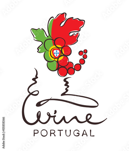Abstract vector illustration, logotype, sign -- wine from Portugal