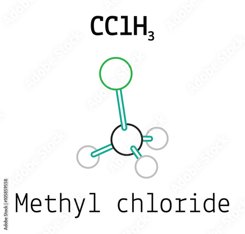 CClH3 methyl chloride molecule photo