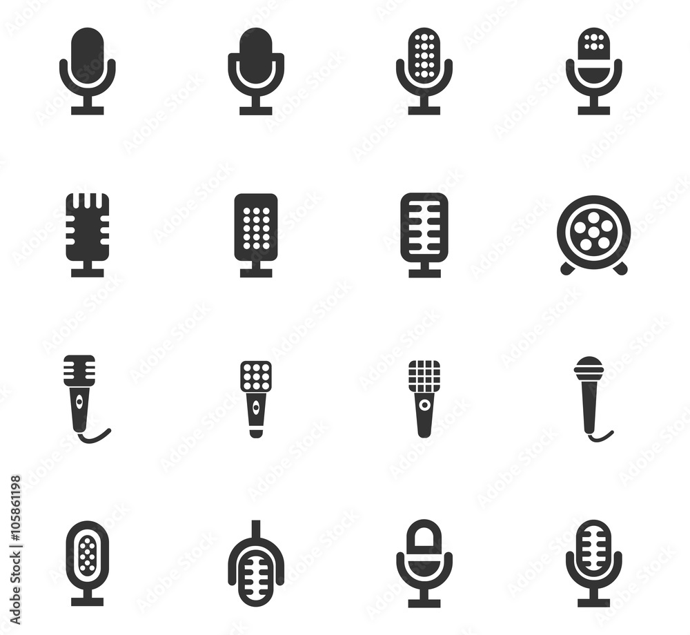 Microphone icons set Microphone icons set