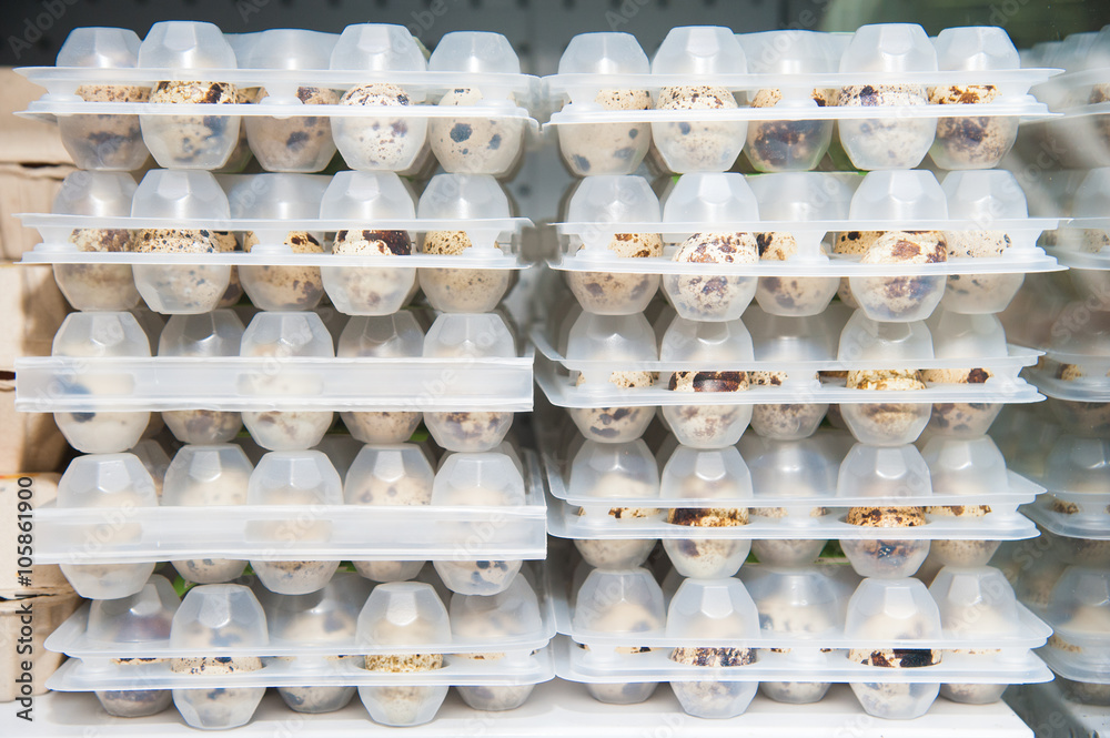 Quail eggs on the supermarket