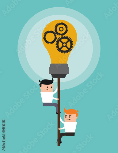 Project and Strategy design, businessman cartoon concept
