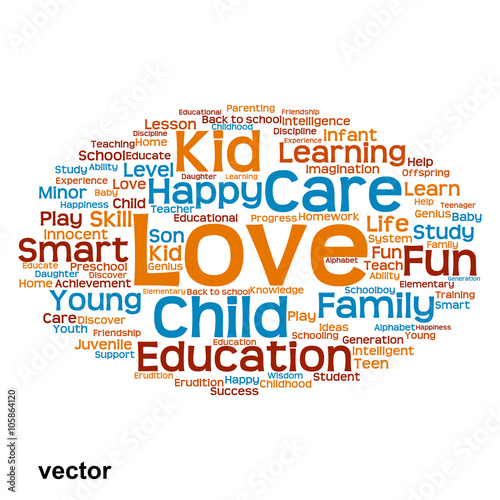 Vector conceptual education word cloud isolated