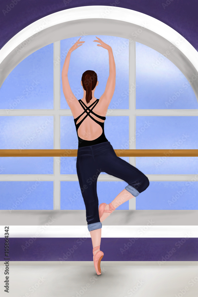 Obraz premium Tänzerin am Fenster