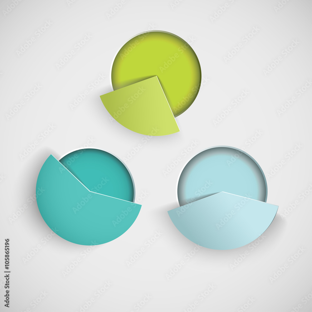 Set of paper charts for a presentation data. Vector infographics element. Set of paper charts for a presentation data. Vector infographics element.