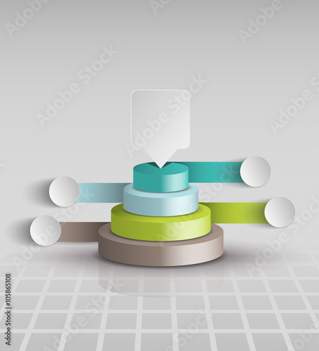 Pyramid layers of paper style template business infographic