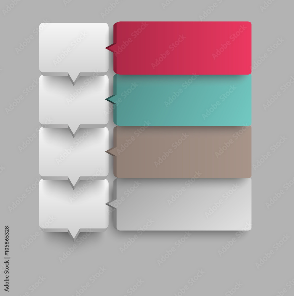 Paper infographics step by step vector template

