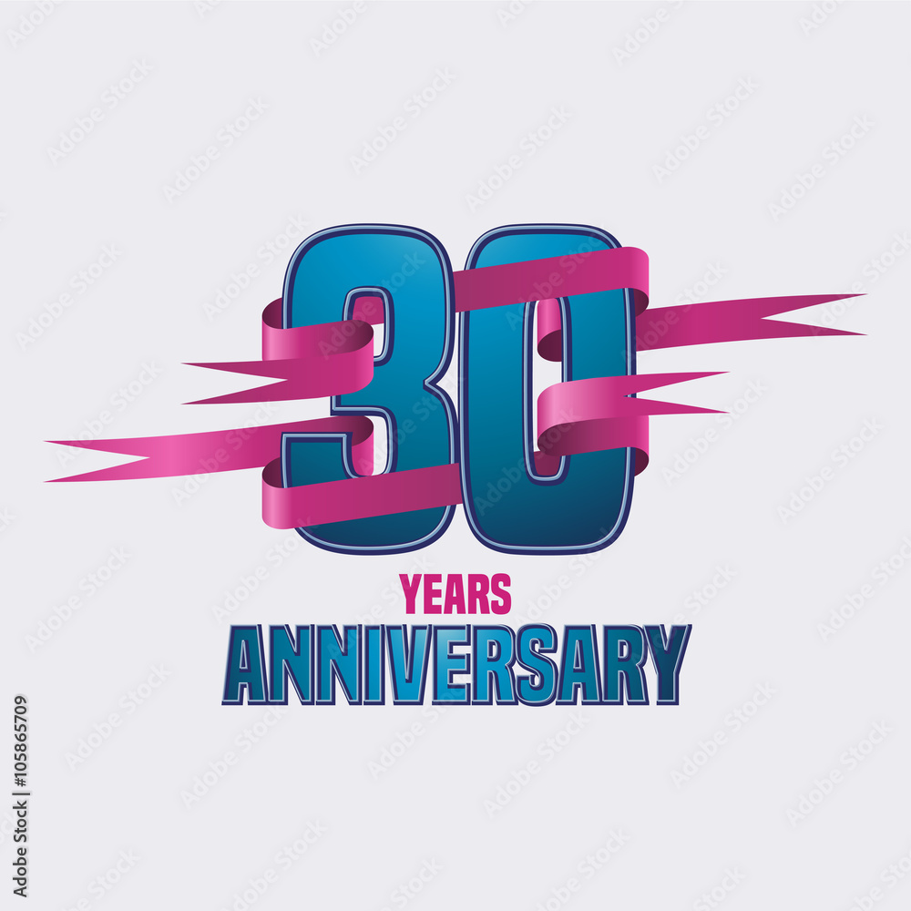 Vector logo for 30 years anniversary Stock Vector | Adobe Stock