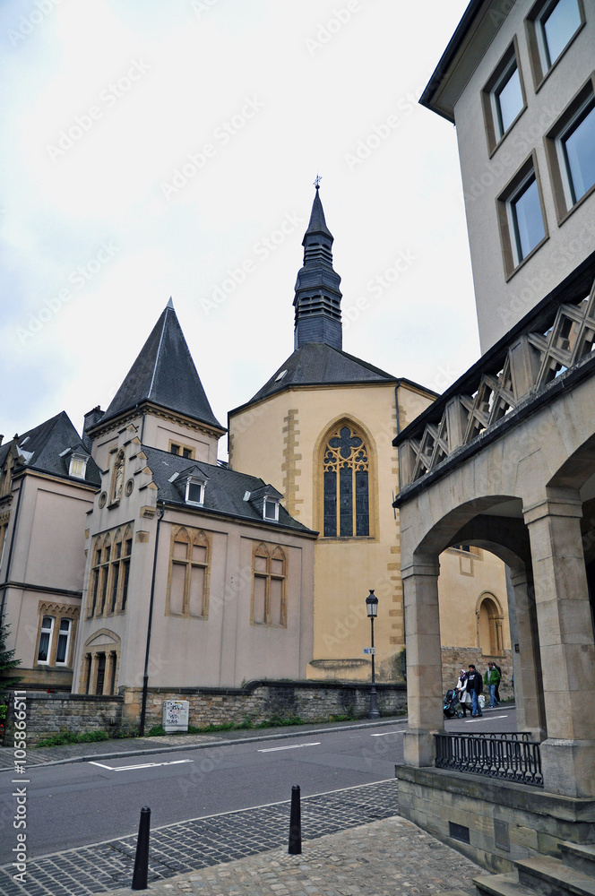 Streets of old upper town in the City of Luxembourg