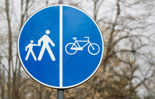 Cyclist & pedestrian road sign