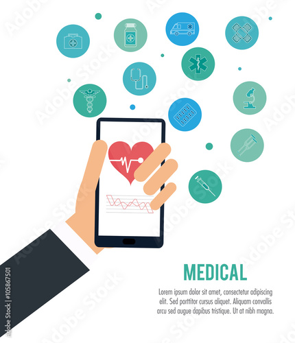 Medical care design, Vector illustration