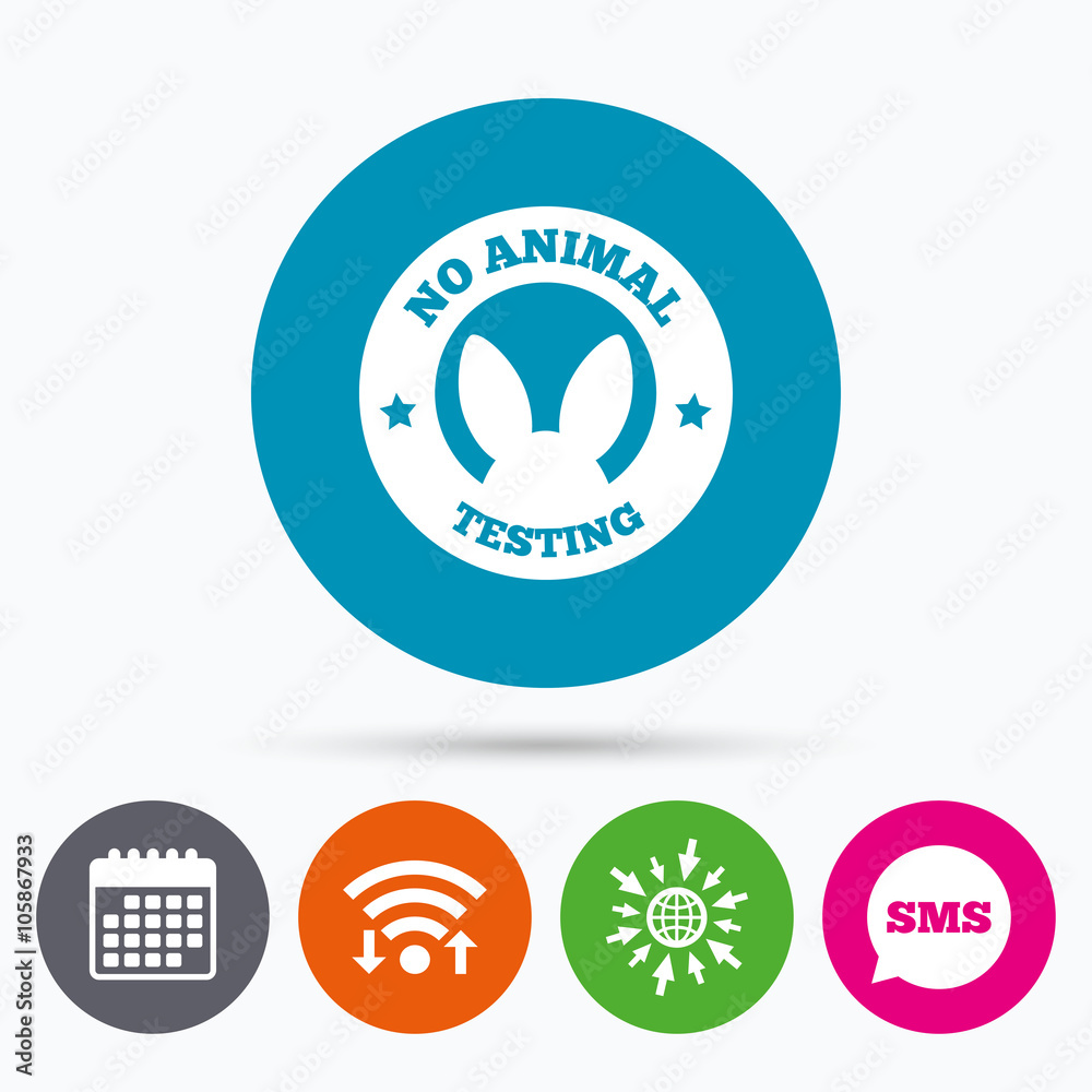 No animals testing sign icon. Not tested symbol No animals testing sign icon. Not tested symbol