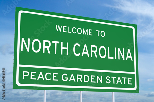 Welcome to North Carolina state road sign