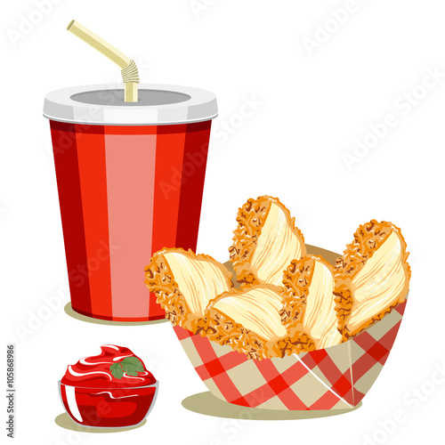 Chicken steak and cola