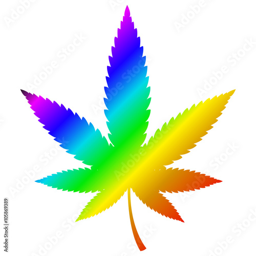 Hanfblatt Regenbogen