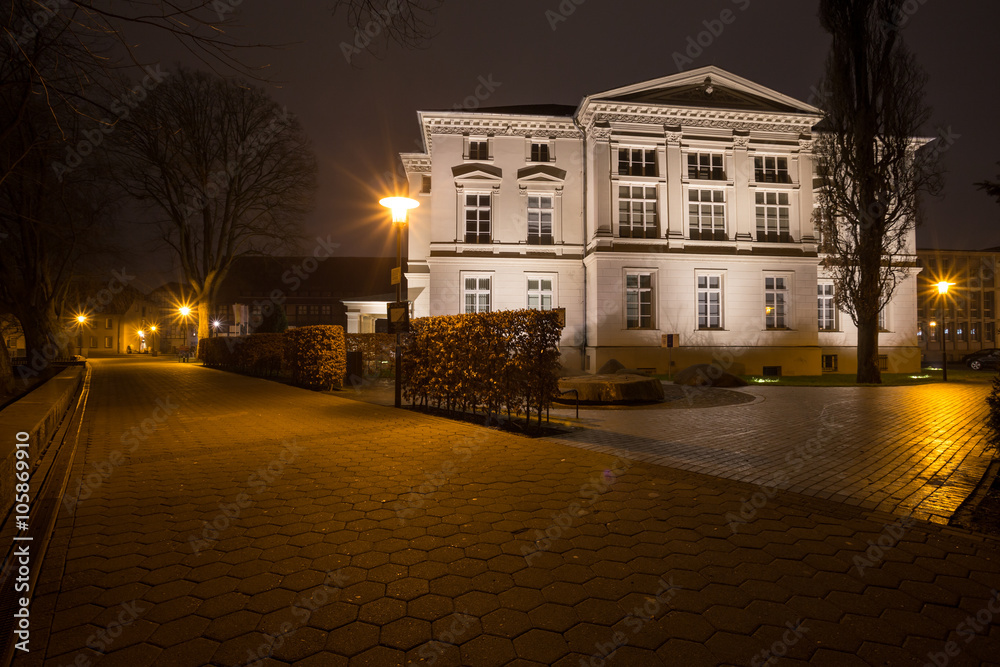 detmold germany historic city in the evening