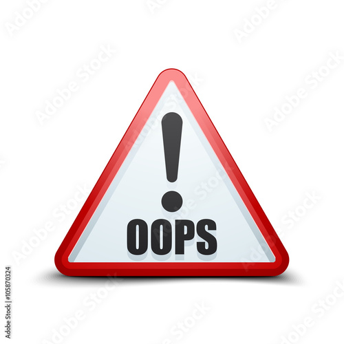 Oops! triangle sign