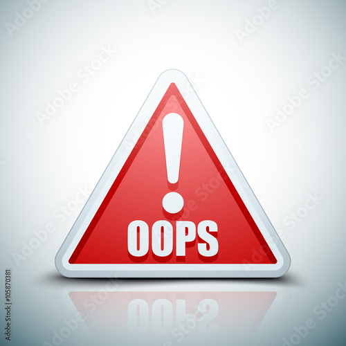 Oops! triangle sign