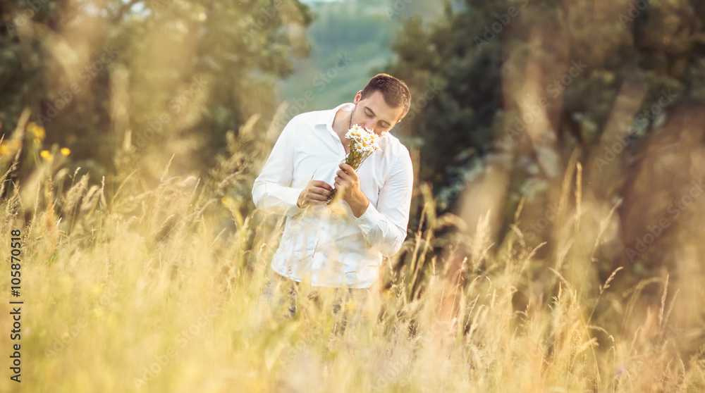 Man with flowers Man with flowers