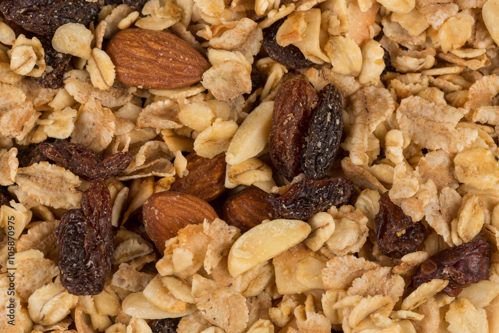 Closeup of a pile of muesli Closeup of a pile of muesli