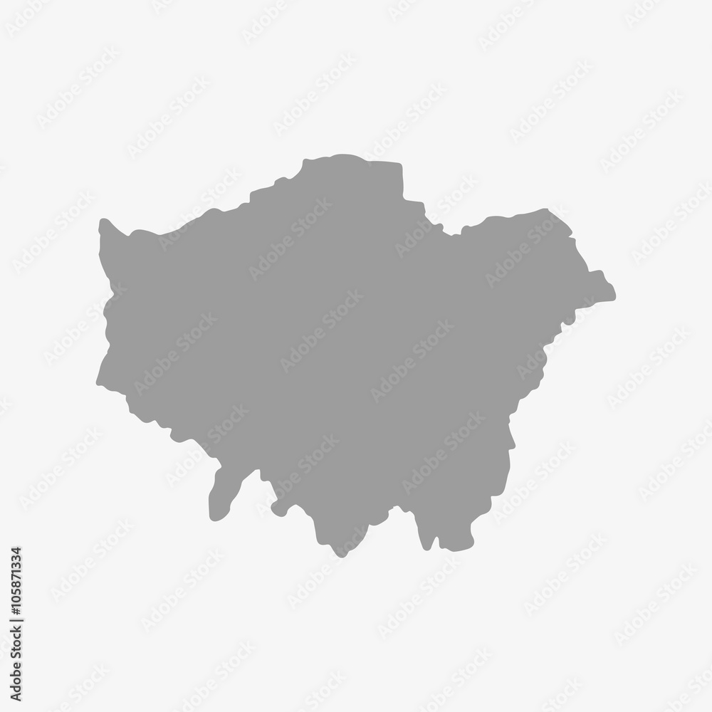 London Map in gray on a white background
