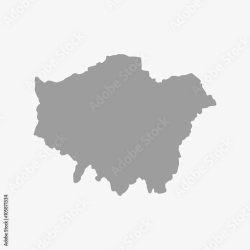 London Map in gray on a white background photo