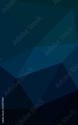 Dark blue polygonal design pattern, which consist of triangles and gradient in origami style.