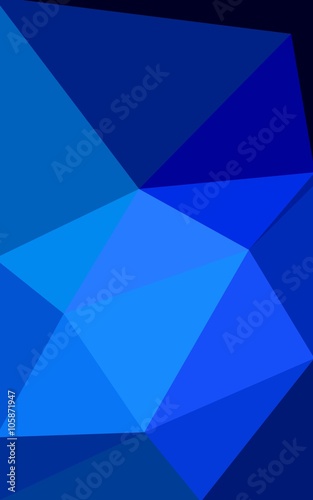 Dark blue polygonal design pattern, which consist of triangles and gradient in origami style. © smaria2015