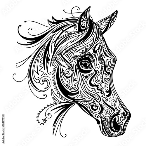 Fototapeta Naklejka Na Ścianę i Meble -  Vector Illustration of an Abstract Ornamental Horse