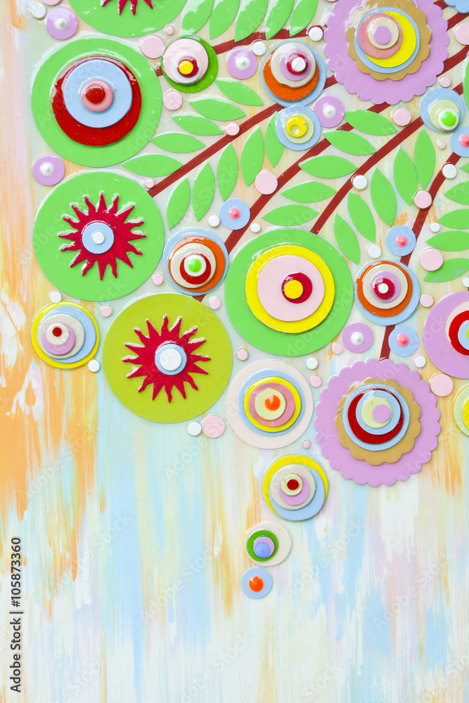 Fototapeta premium Abstract multicolor flower card, Beautiful floral background.