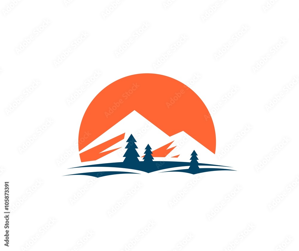 Mountain sunset logo