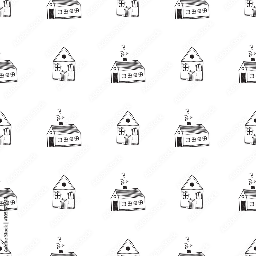 Houses seamless pattern