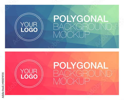Horizontal polygonal banners