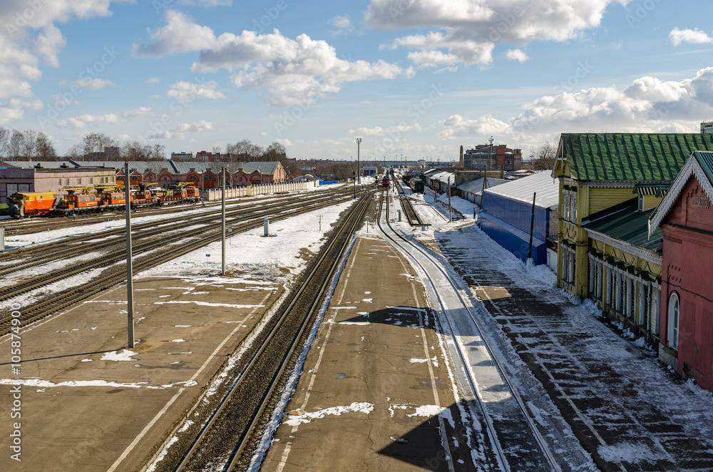 Naklejka premium The railway station