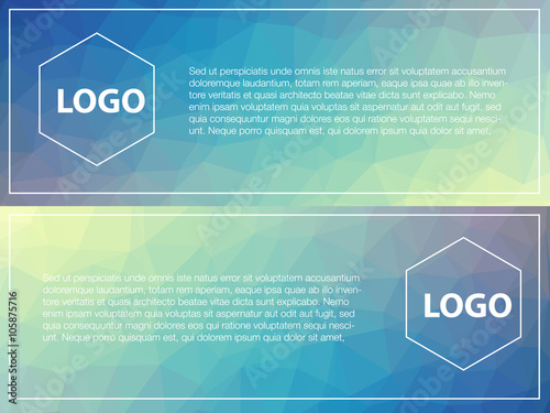 Horizontal polygonal banners