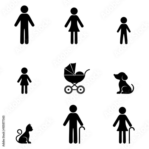 Family infographic icons collection