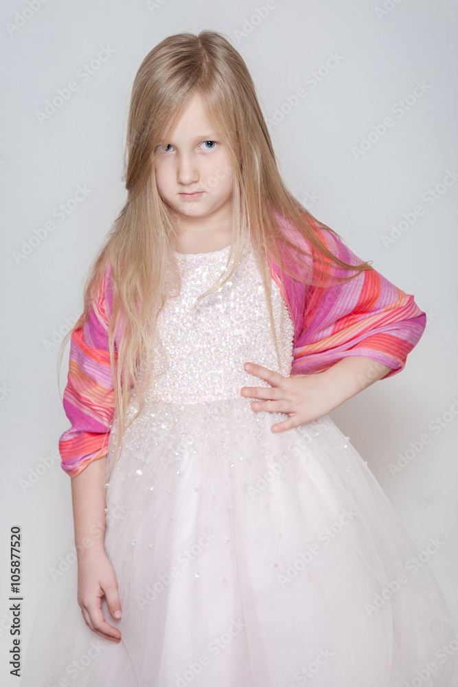 Little girl is serious Little girl is serious