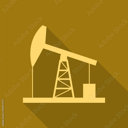 Gold oil derrick icon.