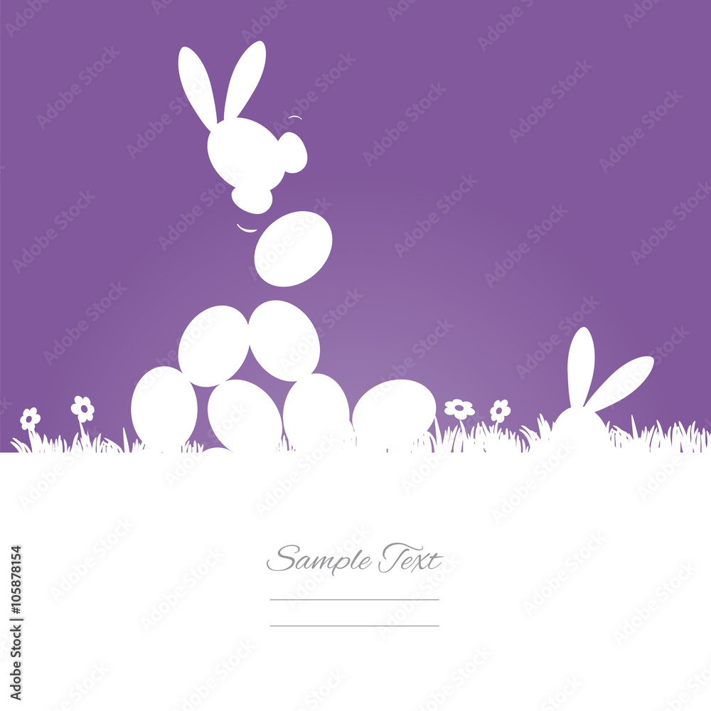 Obraz premium Egg hunt purple background