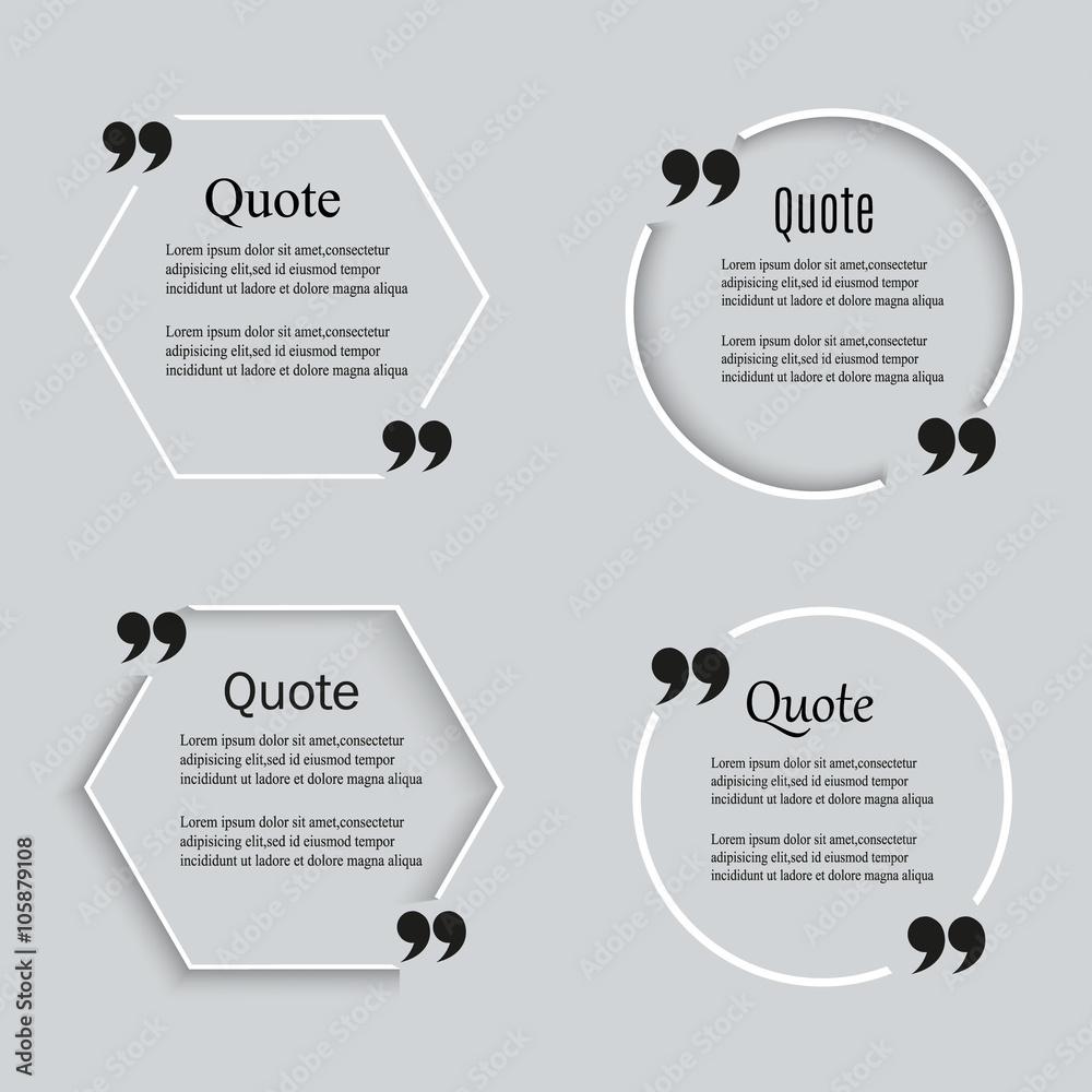 Quote blank template. Quote bubble. Empty template. Circle business