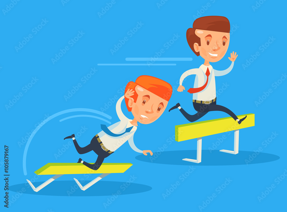 Business competition. Vector flat illustration