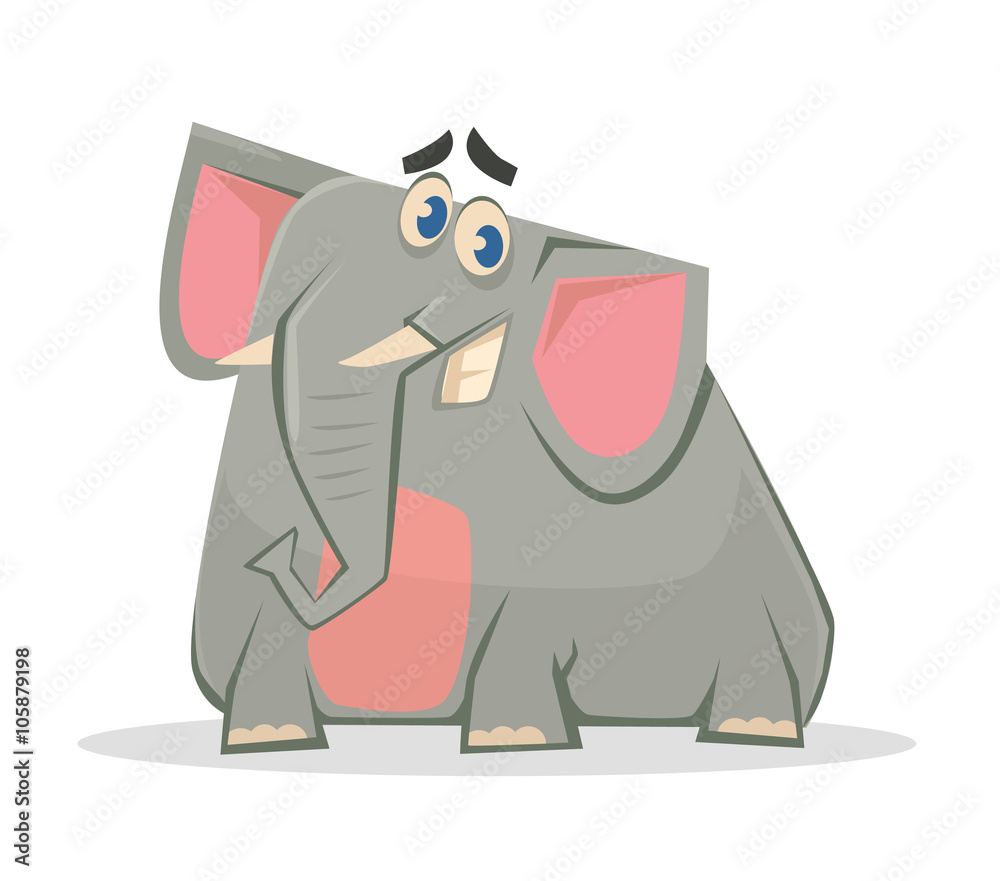 Obraz premium Elephant. Vector cartoon illustration