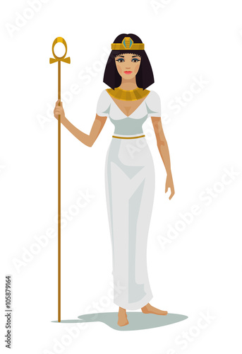 Egypt Queen Cleopatra. Vector flat illustration
