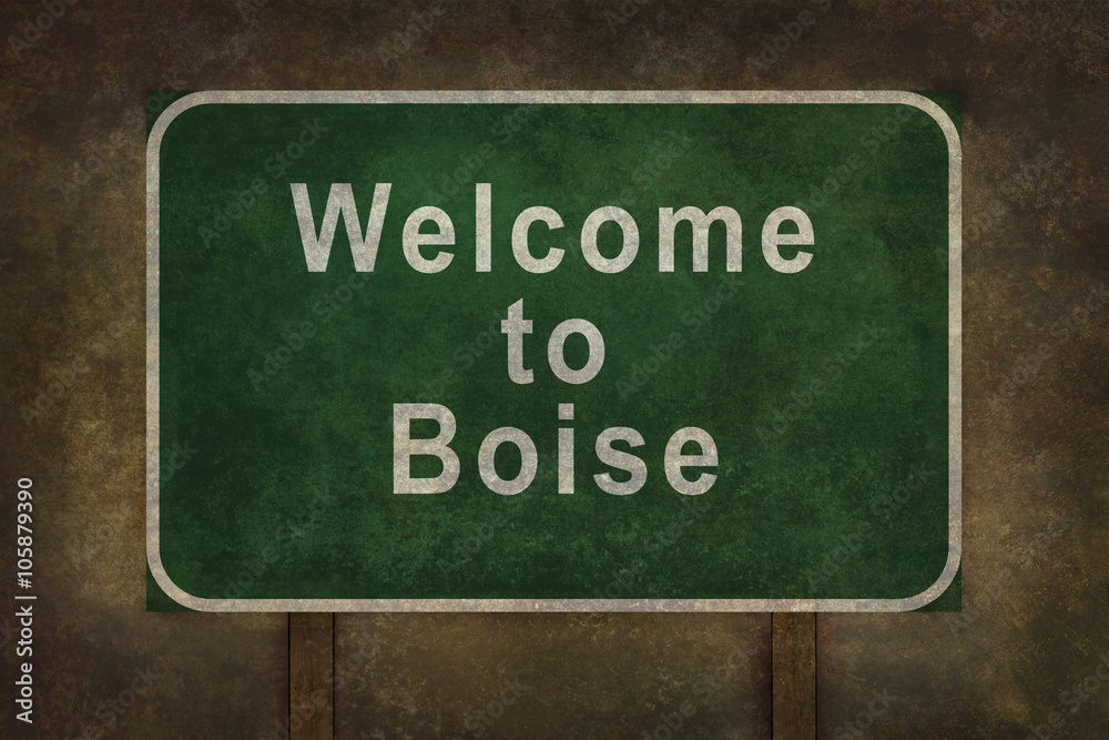 Welcome to Boise roadside sign illustration