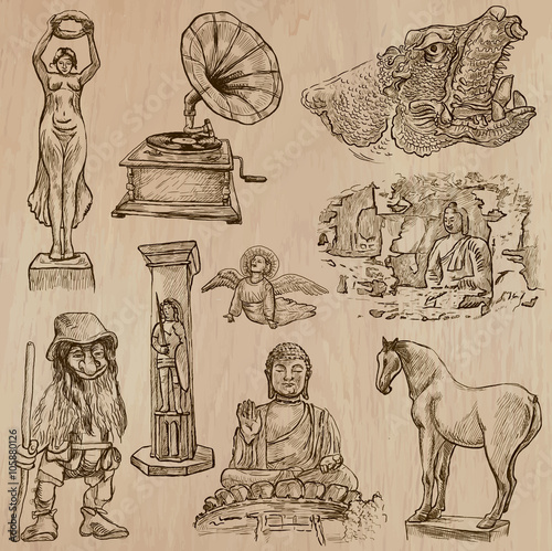 Native and old art pack - hand drawn vectors