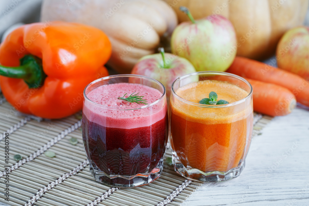Fresh juice, mix fruits and vegetable Fresh juice, mix fruits and vegetable