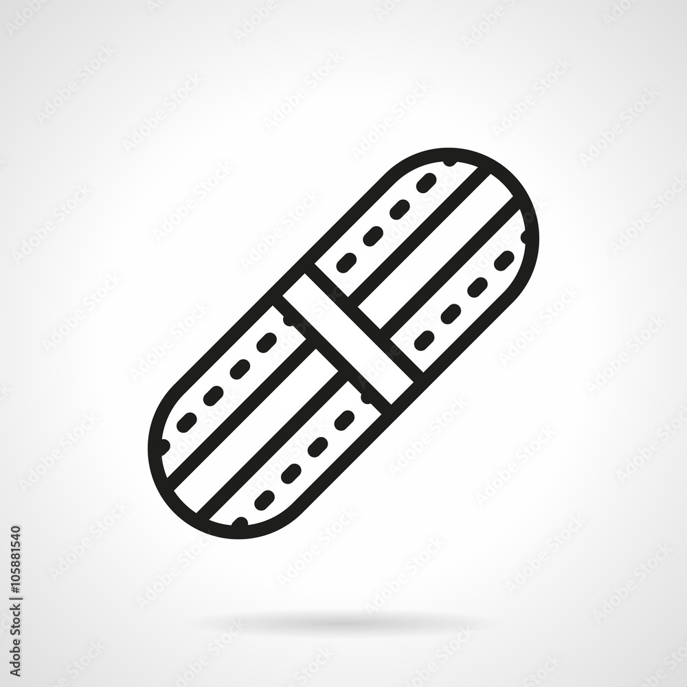 Adhesive plaster black line vector icon Adhesive plaster black line vector icon